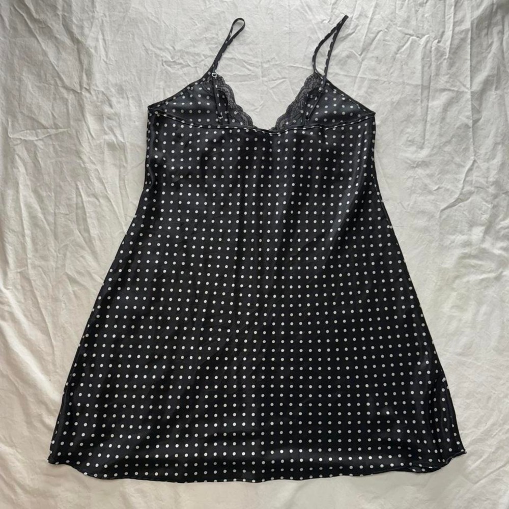 Ambrielle Black Polka Dot Slip Dress - Picture 2 of 4